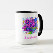 Gepersonaliseerde Mom Roze Blauw Bright Neon Gift Mok (Voorkant rechts)