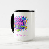 Gepersonaliseerde Mom Roze Blauw Bright Neon Gift Mok (Voorkant links)