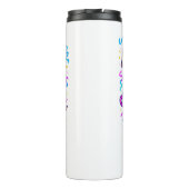 Gepersonaliseerde Mom Roze Blauw Bright Neon Gift Thermosbeker (Achterkant)