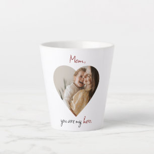Gepersonaliseerde 'Mom You Are My Hero' Latte Mok