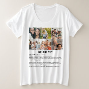 Gepersonaliseerde Mommy Definition 6 Fotocollage Grote Maat T-shirt