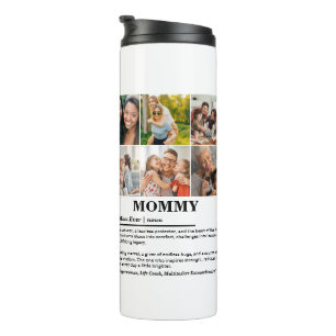 Gepersonaliseerde Mommy Definition 6 Fotocollage Thermosbeker