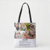Gepersonaliseerde Mommy Definition 6 Fotocollage Tote Bag (Voorkant)