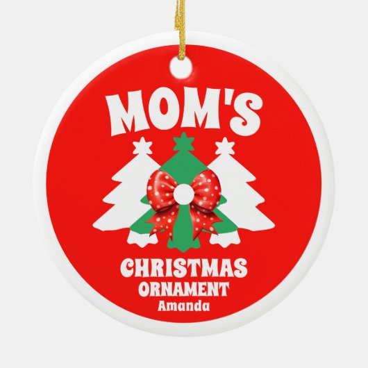 Gepersonaliseerde Mom's Christmas Tree Ornament (Achterkant)