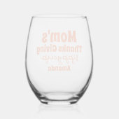Gepersonaliseerde Mom's Thanksgiving Sippy Cup Wijnglas Zonder Voet (Achterkant)