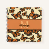 Gepersonaliseerde Monarch Butterfly Monogram Schet Notitieboek (Voorkant)