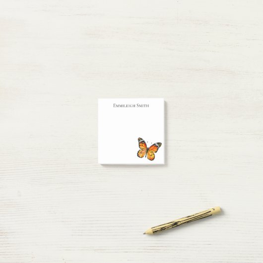 Gepersonaliseerde Monarch Butterfly Post it Notes (Op bureau)