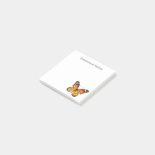 Gepersonaliseerde Monarch Butterfly Post it Notes (Schuin)