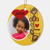 Gepersonaliseerde monkey Gymnastics Photo Ornament (Links)