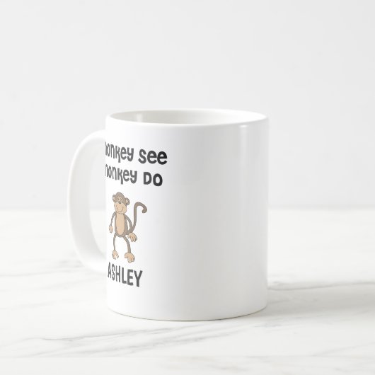 Gepersonaliseerde Monkey See, Monkey Do Mok (Voorkant links)