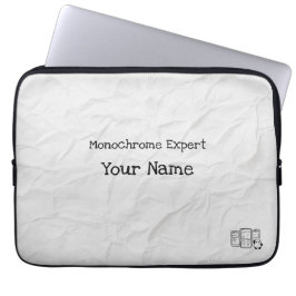 Gepersonaliseerde Monochrome Expert Elektronicatas Laptop Sleeve
