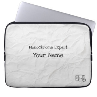Gepersonaliseerde Monochrome Expert Elektronicatas Laptop Sleeve