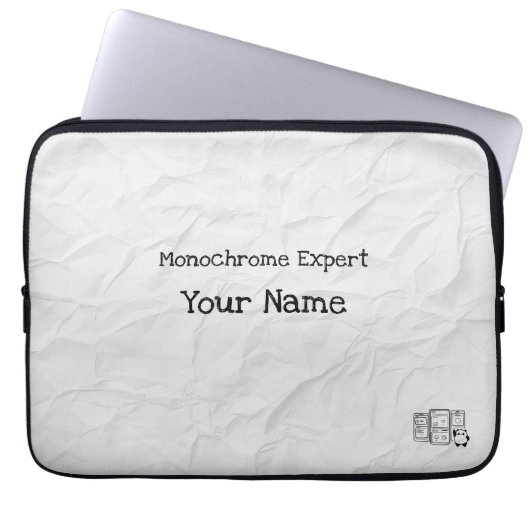 Gepersonaliseerde Monochrome Expert Elektronicatas Laptop Sleeve (Voorkant)