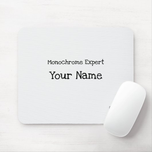Gepersonaliseerde Monochrome Expert Mousepad Muismat (Met muis)