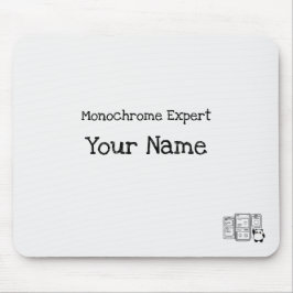 Gepersonaliseerde Monochrome Expert Mousepad Muismat