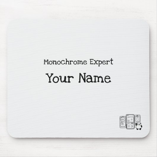 Gepersonaliseerde Monochrome Expert Mousepad Muismat (Voorkant)