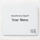 Gepersonaliseerde Monochrome Expert Mousepad Muismat (Voorkant)