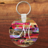 Gepersonaliseerde monografieerde Abstracte Acryl S Sleutelhanger (Achterkant)