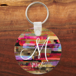 Gepersonaliseerde monografieerde Abstracte Acryl S Sleutelhanger
