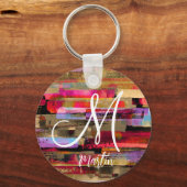 Gepersonaliseerde monografieerde Abstracte Acryl S Sleutelhanger (Voorkant)