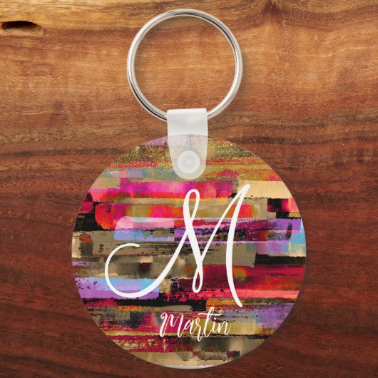 Gepersonaliseerde monografieerde Abstracte Acryl S Sleutelhanger (Voorkant)