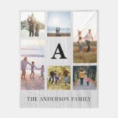 Gepersonaliseerde Monogram 6 Fotocollage Fleece Deken (Voorkant)