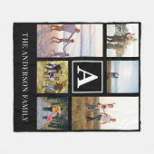 Gepersonaliseerde Monogram 6 Fotocollage Fleece Deken (Voorkant (Horizontaal))