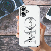 Gepersonaliseerde Monogram Aangepaste Naam Zwart & Case-Mate iPhone Case