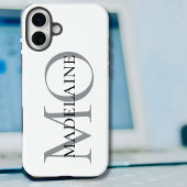 Gepersonaliseerde Monogram Aangepaste Naam Zwart & Case-Mate iPhone Case