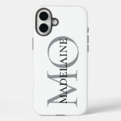 Gepersonaliseerde Monogram Aangepaste Naam Zwart & Case-Mate iPhone Case (Achterkant)