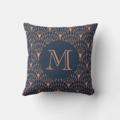 Gepersonaliseerde monogram art deco elegant kussen (Achterkant)