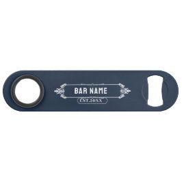 Gepersonaliseerde Monogram Bar Naam, Datum Deep Bl Speed Flessenopener