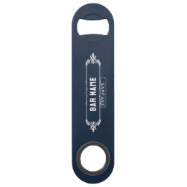 Gepersonaliseerde Monogram Bar Naam, Datum Deep Bl Speed Flessenopener