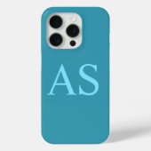 Gepersonaliseerde Monogram Blauw Initiaal Telefoon Case-Mate iPhone Case (Achterkant)