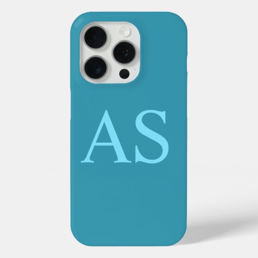 Gepersonaliseerde Monogram Blauw Initiaal Telefoon Case-Mate iPhone Case (Achterkant)