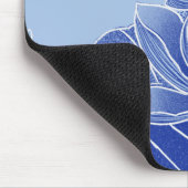 Gepersonaliseerde Monogram Blauwe Bloemen Lotus Ma Muismat (Hoek)