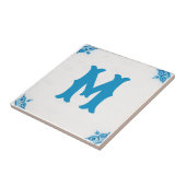 gepersonaliseerde monogram Blauwe delft-tegel Tegeltje (Zijkant)
