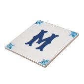 gepersonaliseerde monogram Blauwe delft-tegel Tegeltje (Zijkant)