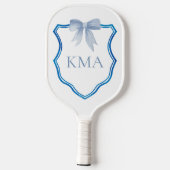 Gepersonaliseerde monogram blauwe kam preppy vrouw pickleball paddle (Achterkant)