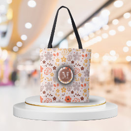 Gepersonaliseerde Monogram Bloemen Canvas tas- Aan Tote Bag