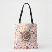 Gepersonaliseerde Monogram Bloemen Canvas tas- Aan Tote Bag (Voorkant)