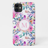 gepersonaliseerde monogram bloemen Case-Mate iPhone case (Achterkant)