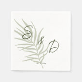 Gepersonaliseerde Monogram Boho bruiloft Servet (Voorkant)