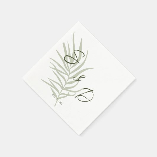 Gepersonaliseerde Monogram Boho bruiloft Servet (Hoek)