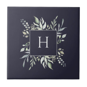 Gepersonaliseerde monogram Botanische Decoratieve  Tegeltje