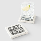 Gepersonaliseerde Monogram Brief S Bruiloftsverjaa Stenen Onderzetter (Zijkant)