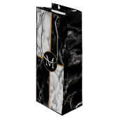 Gepersonaliseerde Monogram Brief Wijn Gift Bag Mar Cadeautas (Voorkant Gekanteld)