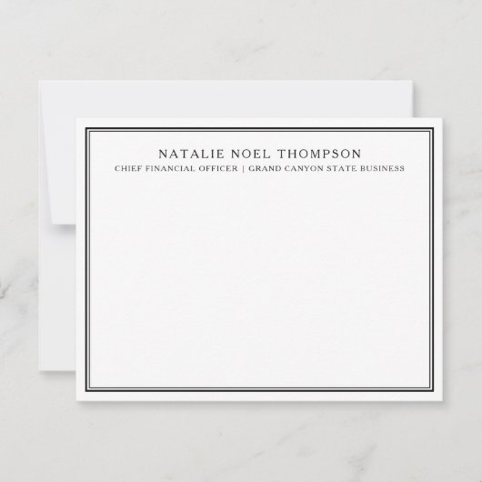 Gepersonaliseerde Monogram Briefpapier Custom Dank Notitiekaartje (Voorkant)