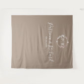 Gepersonaliseerde Monogram bruiloft achtergrond Wandkleed (Voorkant (horizontaal))