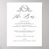 Gepersonaliseerde Monogram Bruiloft Drinken Bar Me Poster (Voorkant)